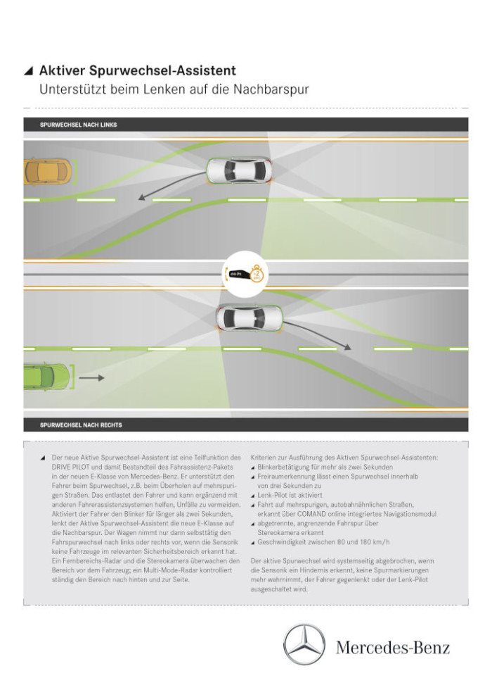 Auf dem Weg zum autonomen Fahren mit der neuen E-Klasse: Aktiver